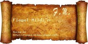 Fiegel Milán névjegykártya