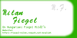 milan fiegel business card